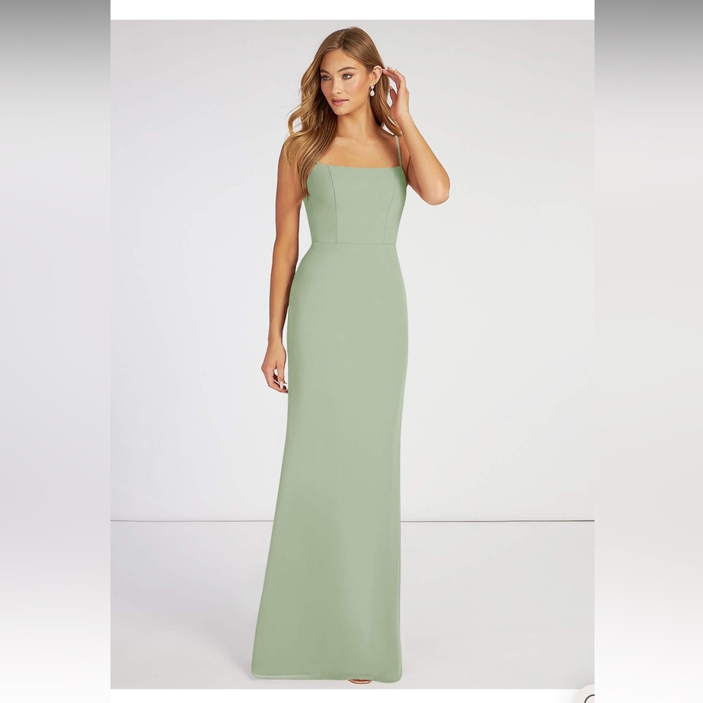 Azazie Sage Green Floor Length Dress